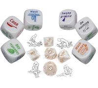 ̶ ̶ ̶ ̶ ̶ ̶ ̶ ̶ ̶ 6 Pièces De Dés D'activité De Corvée Originaux pour 6 Corvées, 5 Dés Blancs, Jeux Multifamiliaux, Cadeaux pour Hommes Et Femmes