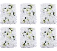 6 pièces de fleurs panneau mural fond floral fleurs vertes et blanches décoration murale 61cm x 40,6cm mur de roses en soie fleurs artificielles décor mural panneau de fleurs artificielles pour mariag
