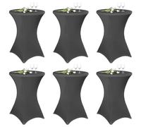 6 pièces de housses pour table haute en Spandex stretch, 80 cm, pour table de bistro Ø 80-85 cm, pour décoration de table ronde pour mariage, anniversaire, banquet (80 cm, Gris foncé)