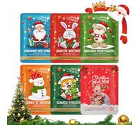 6 Pièces de Noël Style Masque,Visage Daily Care Masques,Hydratant Masques,Soin Visage masque apaisant,Peau Douce et Hydratée,Confort et Fraîcheur,Pour Nourrissants de peau