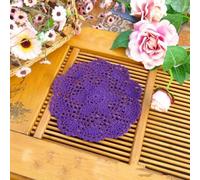 6 pièces de sets de table ronds brodés, napperons au crochet, napperons en dentelle, sets de table, petits napperons en crochet, chemins de table en coton, sous-verres, nappes pour tasses, bols