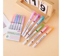 6 pièces de stylos à contour de fleurs courbes différents, diverses formes de lignes et de courbes, papeterie pour la prise de notes, le marquage, les crayons de couleur, les surligneurs, les stylos à