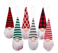 6 Pièces Décorations De Noël,Suédois De Noël Père Noël Gnome Poupée De Noël Sans Visage,Ornements De Noel Père Noël Decoration Maison Chambre,Décoration de Table Arbre de Noël Décoration Suspendue (B)