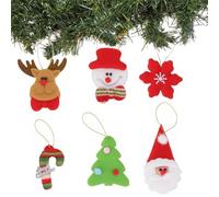 6 Pièces Decorazioni Natalizie - Addobbi per Albero di Natale Fatti a Mano, Ornamento Babbo Natale, Decorazioni Artigianali, Decori Festivi, Calze Natalizie