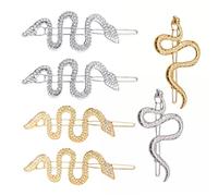 6 pièces d'épingles à cheveux en forme de serpent, épingles à cheveux incrustées de diamants, fourchettes à cheveux, pinces latérales rétro, pinces à frange créatives