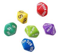 6 Pièces Dés de Jeu en Plastique à Coins Ronds pour Maths et Fêtes | Marquages Clairs, Prise en Main Facile, Aide à Reconnaître les Nombres, pour Jeux de Société et Groupes Couleur Aléatoire