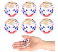 6 Pièces Dés de Jeux Acrylique Transparent, 30mm Dés 6 Faces, Dice Arrondis pour Jeux de Table, Bars, KTV, Fêtes, Cours de Mathématiques