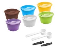 6 Pièces Dosettes de Café Réutilisables, Capsule Café Réutilisable pour Dolce Gusto Reutilisable Capsules Café pour Dolce Gusto Rechargeables Écologique(2*Brosse Nettoyage+2*Cuillère Mesurer + PDF)