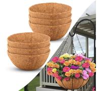 6 Pièces Doublures Rondes en Fibre de Coco pour Pots à Suspendre, 30,5CM Doublure Tapis en Fibre de Coco 100% Naturelle pour 12 Pouces Pots à Suspendre Jardin Animal Tapis Fenêtre Boîtes (12in)