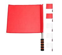 6 Pièces Drapeau de Juge de Ligne, Poignée Mousse Pliable | Signal Rapide, Motifs Standardisés, pour Athlétisme et Rugby, Acier Inoxydable, Rouge Blanc