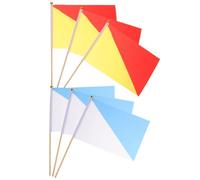 6 Pièces Drapeau de Signalisation Manche en Bois Épaissi | Polyester Couleurs , Prise Antidérapante Confortable, Usage Multiple, Opérations Militaires et Événements Sportifs