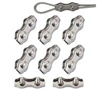 6 Pièces Duplex Clips M6 Câble Métallique Clips Inoxydable 304 Pinces Duplex pour Gréement de Câble Métallique de 6 mm