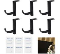 6 Pièces Ecouteur Hanger Crochet, Support Casque Pour Écran D'Ordinateur Livré Avec 6 Tablettes De Nettoyage, Porte Casque Autocollant Pour Écouteurs Gaming Accessoire De Bureau[BLU620657]