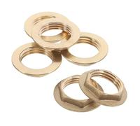 6 Pièces Écrou Frein Hexagonal à Bride en Laiton 1/2 Po | Filetage Femelle Interne, Finition Or, Usage pour Réservoirs D'eau et Vannes, Pièce Solide Anti-desserrage