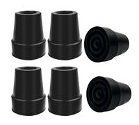 6 Pièces Embout Canne de Marche, 19mm Embouts Antidérapants pour Béquilles et Cannes, Embouts en Caoutchouc Universels, Antidérapant Embout Baton de Marche, Stable Embout Béquille, Noir
