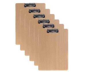 6 Pièces En Bois Porte-bloc A3 portrait avec Pince, très épais 4mm, Clip Planches pour Papier d'écriture Memo des Dossiers, Planchettes à Pince Idéal pour le Travail Quotidien, Lot de 6, TKD8009-A3-6X