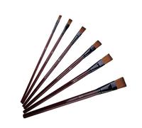 6 Pièces En Nylon Cheveux Huile Pinceau Rond Plat Apprentissage Bricolage Aquarelle Stylo Pour Artistes Peintres Débutants Maquillage Outil