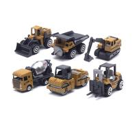 6 Pièces Ensemble Bébé Jouets Mini Véhicule De Construction Voitures-Chariot Élévateur, Bulldozer, Rouleau De Route, Pelle, Camion À Benne Basculante, Jouets De Tracteur