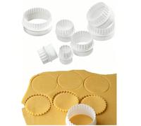 6 pièces Ensemble de découpoirs à biscuits ronds, moules à biscuits et pâtisserie ronds, outil de cuisine essentiel, convient pour la pâte, le restaurant, l'emballage, la rentrée scolaire Polypropylèn