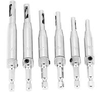 6 Pièces Ensemble de Forets à Bois pour Porte d'Armoire à Charnière à Centrage Automatique 5/64 7/64 9/64 11/64 13/64 1/4