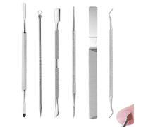 6 Pièces Ensemble de Pedicure, Double tête Ramasseur d'Ongles, limes et élévateurs pour ongles incarnés, Professionnel Pedicure Kit Complet
