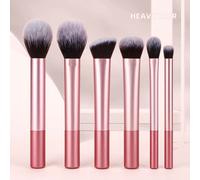 6 pièces Ensemble de pinceaux de maquillage professionnels, pinceaux de maquillage roses de haute qualité pour poudre, blush, contour, ombre à paupières, highlighter - outils essentiels pour une appli