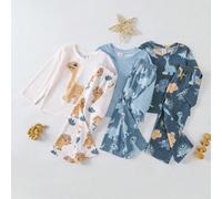 6 pièces Ensemble de pyjamas décontractés et confortables avec imprimé de dinosaure mignon pour bébé/tout-petit garçon, chemise à manches longues et pantalon long 6-9M,9-12M,12-18M,18-24M,2-3YCartoonT