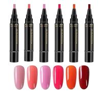 6 Pièces/ensemble De Stylos De Vernis À Ongles Polishey, Ensemble De Stylos À Ongles Polishey, 6 Stylos De Vernis À Ongles Polishey De Couleur Royaume-Uni, Stylo De Vernis À Ongles Gel 3 En 1