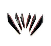 6 pièces/ensemble décoration diffuseur séparateur aileron corps Spoiler Canard Valence menton voiture Tuning Canard avant pare-chocs lèvre(Black 6pcs)