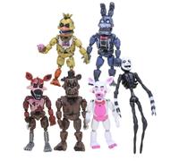 6 pièces/ensemble FNAF figurines lumineuses Bonnie Bear Foxy Chica Freddy articulations mobiles Anime Figure PVC figurine modèle jouets 6PCS