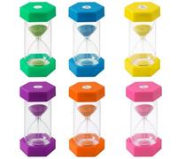 6 Pièces Ensemble Sabliers Coloré,6 Couleurs Kit Sablier Enfant, 1 3 5 10 15 30 Minutes Minuterie, Horloge Sable, Hourglass, Minuteur pour Cuisine, Bureau, Dents Brossage, Jeux, Exercice, Etude, École