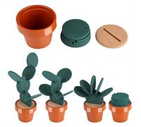 6 Pièces/Ensemble Tapis de Tasse de Cactus en Pot de Nouveauté, Tapis Rond de Cactus de Sous-verres Antidérapants, Sous-verres D'isolation Thermique pour la Décoration de Bureau de Table