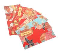 6 Pièces Enveloppe Rouge Créative du Nouvel An Chinois en Papier | Impression Colorée Dorure, Motif Dragon et Style Traditionnel, pour Cartes Présents et Étrennes