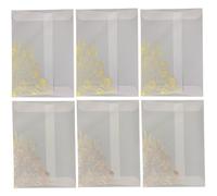 6 Pièces Enveloppes D’invitation Dorées Semi-transparentes | Design Délicat et Élégant, Format pour Cartes, Usage Thé ou Fête, Lot de Trois