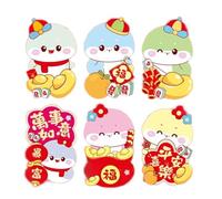 6 Pièces Enveloppes De Rougeur Dragon Chinois Poche D'argent En Papier Enveloppe Bénédiction Fête Du Printemps Chance Poche D'argent Paquets Du Nouvel An Chinois