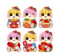 6 Pièces Enveloppes De Rougeur Dragon Chinois Poche D'argent En Papier Enveloppe Bénédiction Fête Du Printemps Chance Poche D'argent Paquets Du Nouvel An Chinois