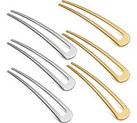 6 Pièces Épingle À Cheveux En Forme De U En Métal Simple Bâton De Cheveux Bâtons De Fourche Épingle À Cheveux Française Épingles Chignon 2 Broches Pour Accessoires De Cheveux (Or, Argen) Ki Multicolor