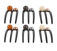 6 Pièces Épingle à Chignon à Trois Dents, Design U, Vintage | Maintien Antidérapant, Crée un Chignon Rapide, Convient aux Salons aux Spectacles