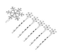 6 Pièces Épingles à Cheveux Argentées en Cristal, Lot de Six