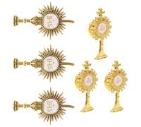 6 Pièces Épingles de Revers Croix Chrétienne en Alliage de Zinc | Finition Or, Port Léger et Élégant, Souvenir Raffiné pour Cérémonies Religieuses et Présents de Sacrement