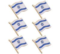 6 Pièces Épinglette Drapeau D’israël en Alliage, Finition Métallique | Fixation Facile et Douce Tissu, pour Costumes et Chemises, Éclat Solide, Cérémonies et Fêtes