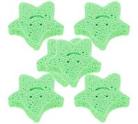 6 Pièces Éponge de Nettoyage Bain, Étoile Verte, Douce | Mousse Riche Peu de Savonnette, Légère et Portable, pour Peau de Tout-petit, Camping