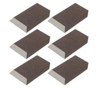 6 Pièces Éponge de Ponçage 80 Grain, Bloc Souple | Surface Abrasive Lavable, Mousse Flexible, pour Moulures et Meubles, Usage Intérieur Bricolage