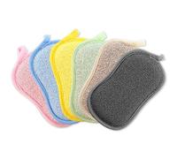 6 Pièces Eponge Vaisselle, Eponge Reutilisable Lavable Éponges Double Faces, Eponges Lavables et Réutilisables Microfibre Eponges Vaisselle pour Vaisselle Cuisine Salle de Bain Verre