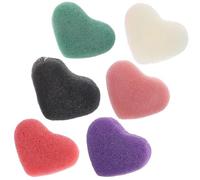 6 Pièces Éponge Visage de Cœur pour Nettoyage et Gommage Doux