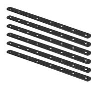 6 Pièces Équerre D'angle Noir en Acier Inoxydable | Fixation Rapide par Vis, Plaques Fraisées Multiples, Design Plat et Stable, pour Cadre de Lit, Bureau