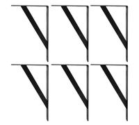6 Pièces Équerres D’angle Droit en Fer Noir, Support Mural Robuste | Style Minimaliste Moderne, Installation Facile, pour Bureaux et Magasins, Optimisation de L’espace, Lot Décoratif