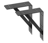 6 Pièces Équerres D'angle Renforcées en Fer Noir | Installation Simple, Stabilité Renforcée, Style Minimaliste Moderne, pour Maisons et Magasins, Optimisation D'espace