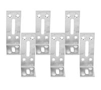 6 Pièces Équerres Droites Réglables, Support en L | Fentes de Connexion, Vis Incluses, Structure Stable et Robuste, Argenté, pour Chaises et Rayonnages