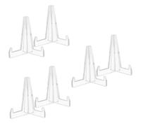 6 Pièces Étagère Supports De Plaque En Acrylique Transparent Dessus De Bureau Chevalets Clairs Présentoirs Présentoir En Marbre Supports Anti-plaque Base Assiette En Porcelaine
